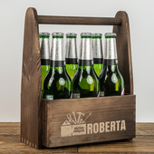 Nosidło drewniane na piwo z grawerem SKRZYNKA PODRĘCZNA + IMIĘ