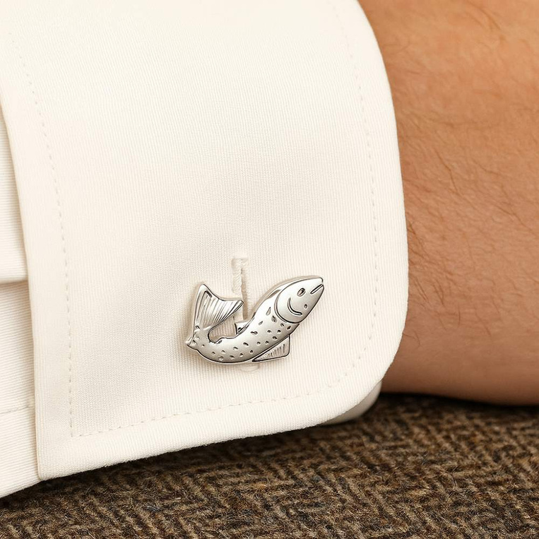 Tematyczne Spinki do mankietów RYBA – prezent DLA WĘDKARZA ICHTIOLOGA