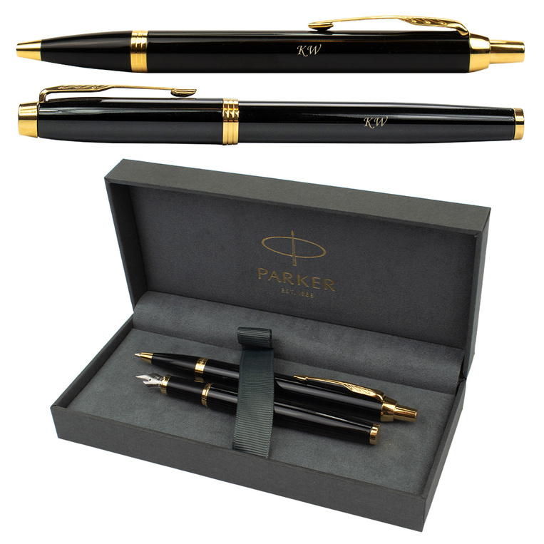 Zestaw Parkera - pióro i długopis IM z grawerem i eleganckie etui