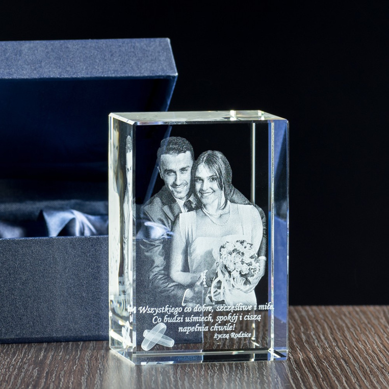 Fotokryształ na Prezent Ślubny od Rodziców - Grawer w Szkle