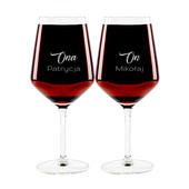 2 kieliszki do wina z grawerem na prezent dla pary ONA I ON