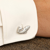 Tematyczne Spinki do mankietów RYBA – prezent DLA WĘDKARZA ICHTIOLOGA