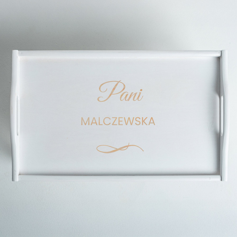 Stolik śniadaniowy z grawerem – prezent DLA NAUCZYCIELKI, ŻONY, DZIEWCZYNY