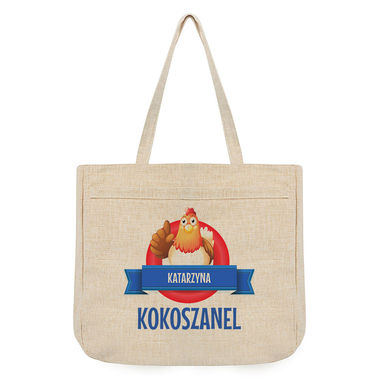 Torba na zakupy KOKOSZANEL prezent z NADRUKIEM i UŚMIECHEM