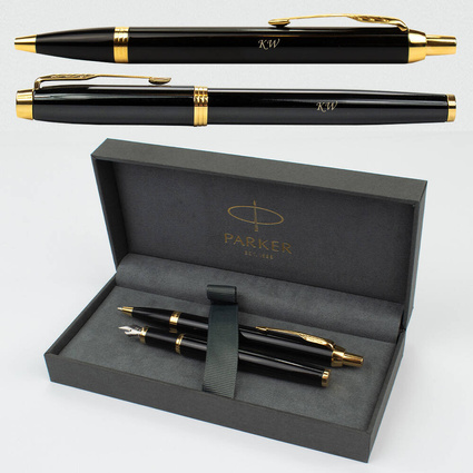 Zestaw Parkera - pióro i długopis IM z grawerem i eleganckie etui