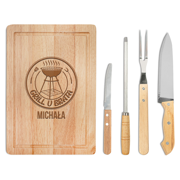 Grawerowany zestaw do grilla z deską DLA BRATA na prezent