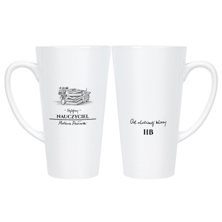 Kubek Latte Max z dwustronnym nadrukiem DLA NAUCZYIELA