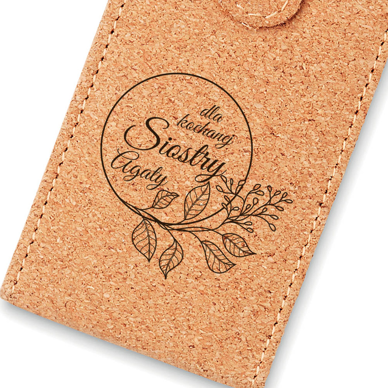 PERSONALIZOWANY zestaw do manicure w korkowym etui DLA SIOSTRY