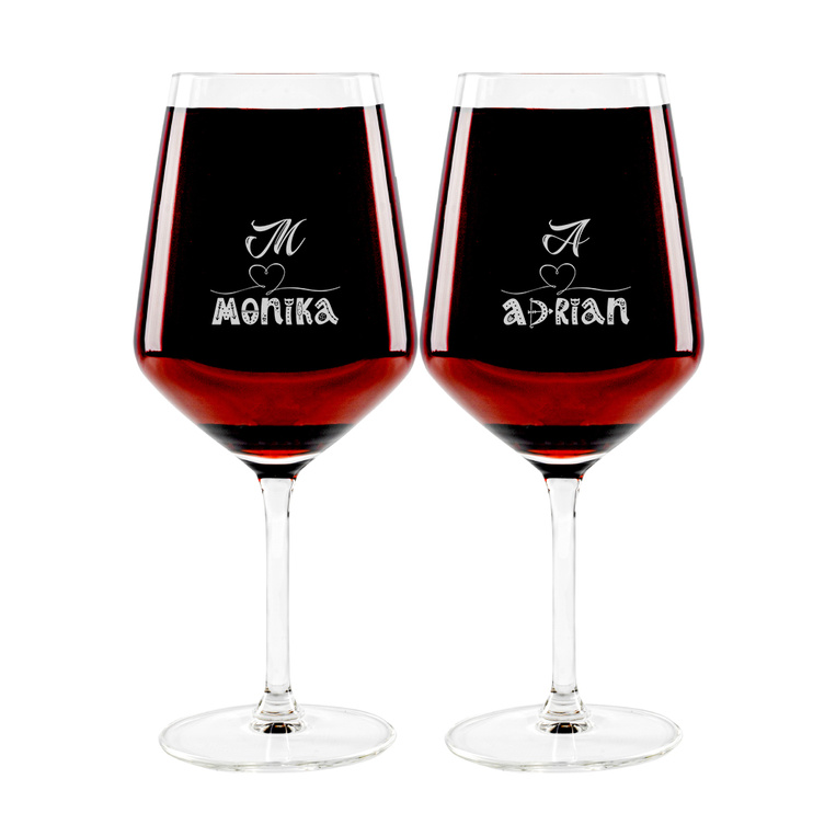 Kieliszki do wina czerwonego z grawerem dla pary