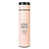 Personalizowana butelka termiczna różowa z grawerem dla przyjaciółki