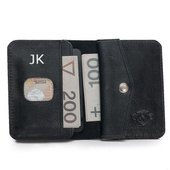 Portfel SLIM czarny z tłoczonymi inicjałami PREZENT DLA NIEGO