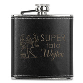 Piersiówka z grawerem SUPER TATA + IMIĘ