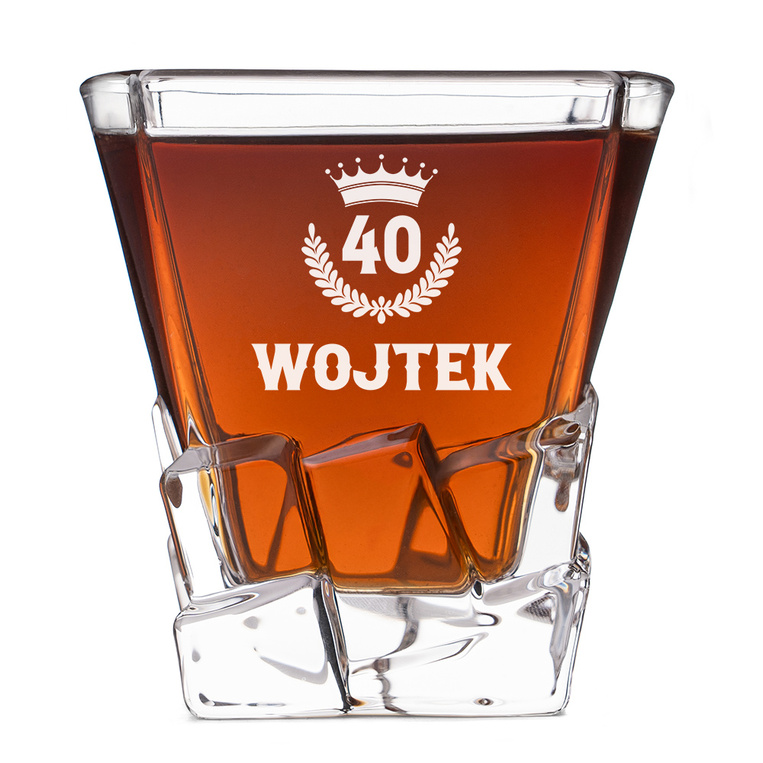 Szklanka z grawerem na 40 URODZINY na prezent DLA KRÓLA ŻYCIA