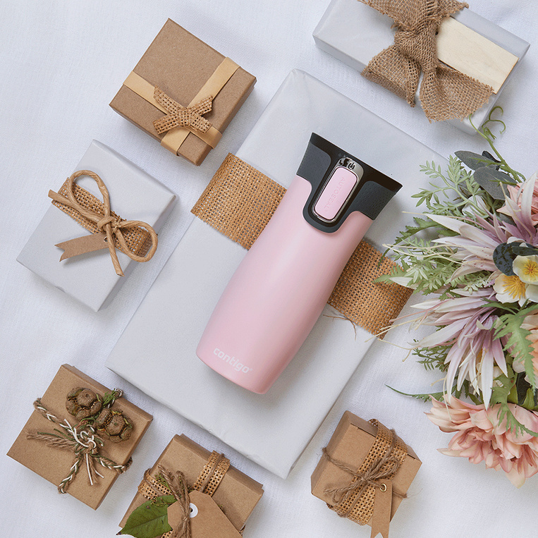 Kubek termiczny różowy Contigo - GRAWER IMIENIA - prezent dla niej