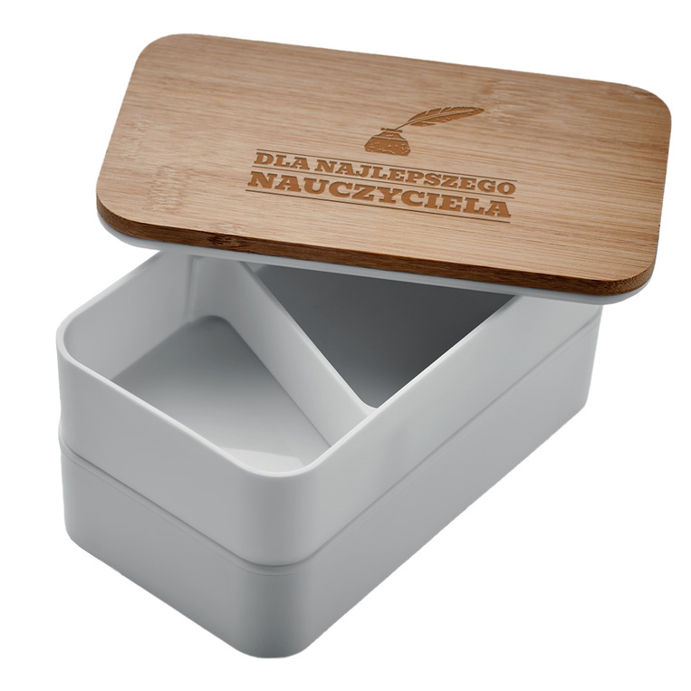 Lunch box biały DLA NAUCZYCIELA z twoją personalizacja