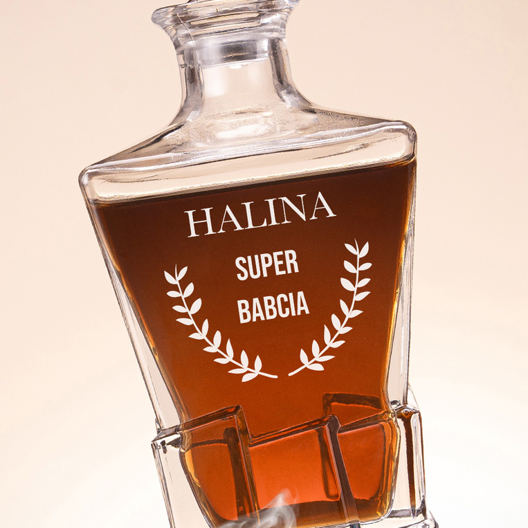 Karafka dla Super Babci z grawerem – prezent z sercem