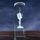 Prezent dla Wokalisty Piosenkarza Nagroda Muzyczna Mikrofon 3D w szkle