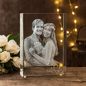 Fotokryształ 3D olbrzymi - 200x270x100 mm - zdjęcie pary osób Ślub Rocznica