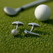 Spinki do mankietów GOLF – prezent DLA GOLFISTY z piłką i tee