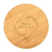 GRAWEROWANA szklana salaterka z bambusowym wieczkiem TWÓJ PROJEKT