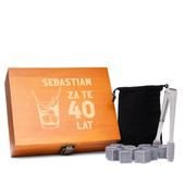 Personalizowane kamienie do whisky na prezent 40 URODZINY