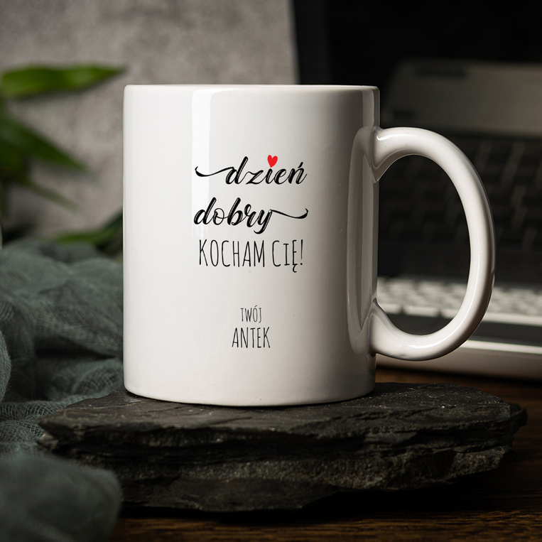 Kubek z nadrukiem NA DZIEŃ DOBRY personalizacja