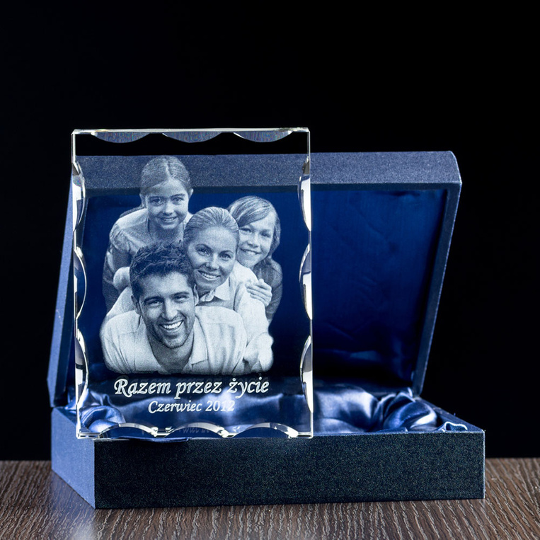 Rodzinne zdjęcie w krysztale GRAWER Pamiątka Jubileusz