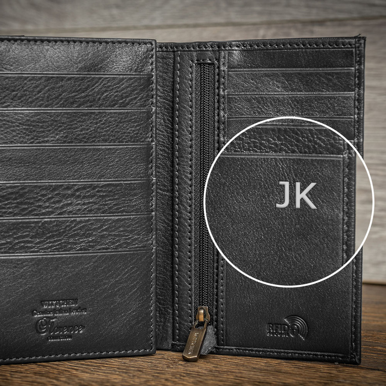 Portfel Wittchen męski czarny pionowy PREZENT DLA NIEGO