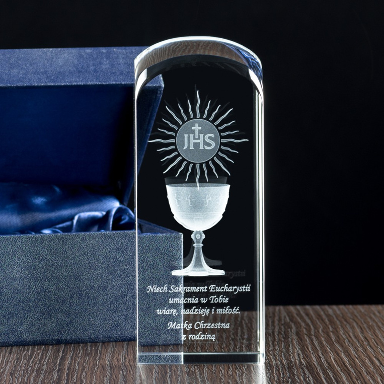 Pamiątka I Komunii Św. - od Matki i Ojca Chrzestnego Hostia i Kielich