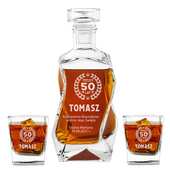 Karafka i dwie szklanki PERSONALIZOWANY PREZENT na 50 urodziny