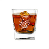 Szklanka do whisky z grawerem LOVE YOU + IMIĘ
