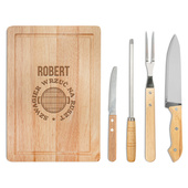 Zestaw do grilla z deską DLA PROFESORA OD GRILLA + IMIĘ