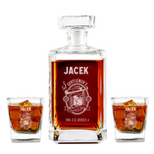 Karafka prosta i dwie szklanki z grawerunkiem na prezent