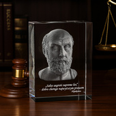 Fotokryształ 3D Hipokrates - statuetka medyczna, DLA LEKARZA
