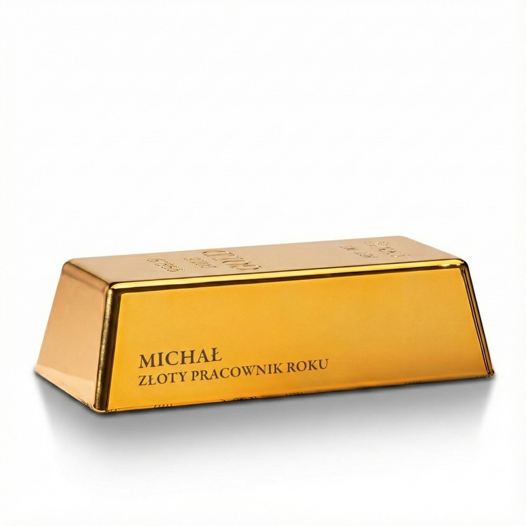 Sztabka złota z grawerem – „Złoty Pracownik Roku” + imię