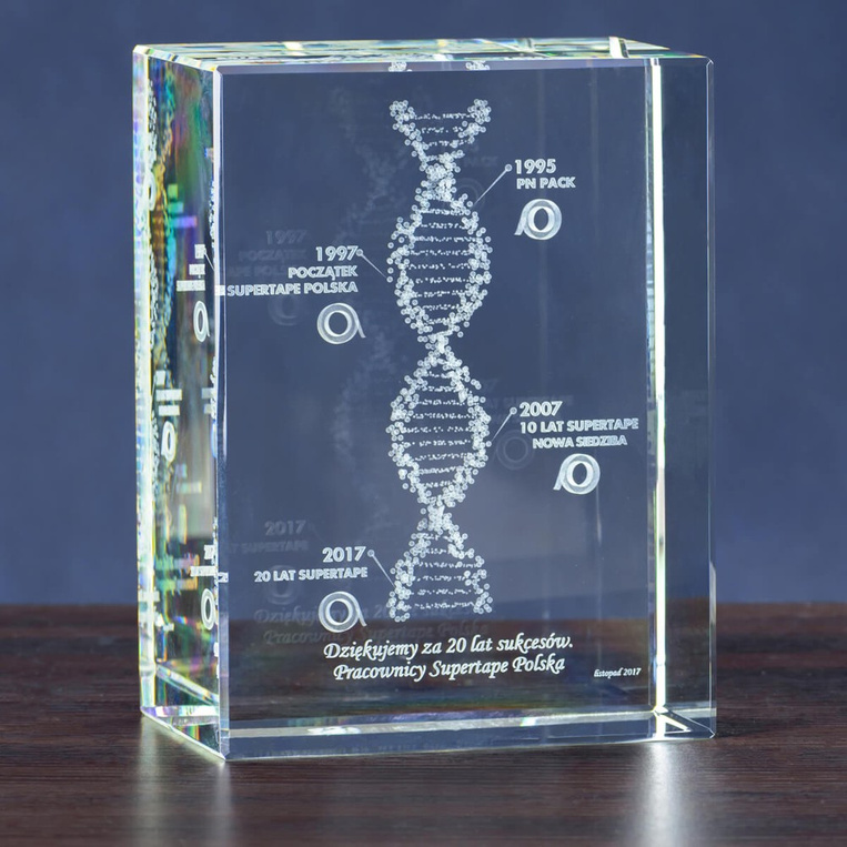 Oś czasu jako Jubileuszowa Statuetka Firmowa - Grawer 3D