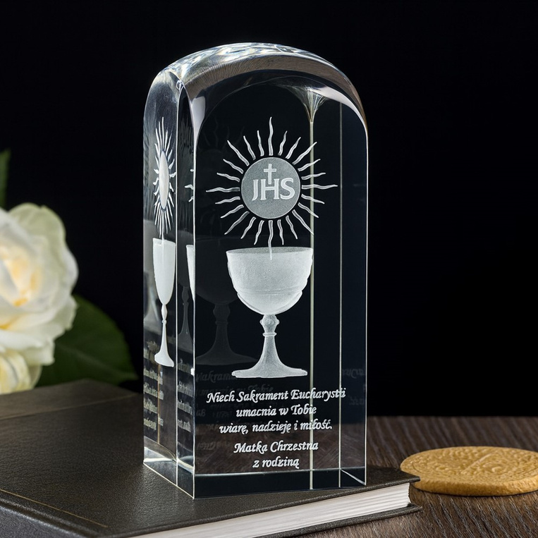 Pamiątka I Komunii Św. - od Matki i Ojca Chrzestnego Hostia i Kielich