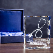 Stetoskop Grawer w szklanej statuetce - Prezent dla LEKARZA, ABSOLWENTA