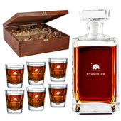 UPOMINEK FIRMOWY NA ŚWIĘTA – Grawerowana karafka + 6 szklanek Zestaw do whisky