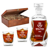 GRAWEROWANY ZESTAW DO WHISKY na prezent NA 40 URODZINY