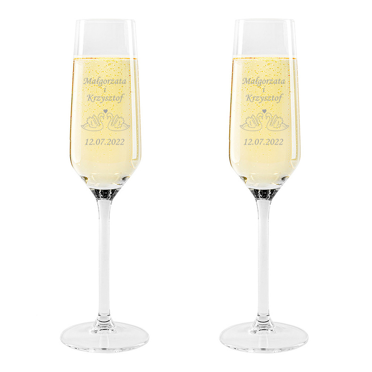 2 kieliszki do szampana na prezent DLA PRZYJACIÓŁ na ŚLUB ROCZNICĘ