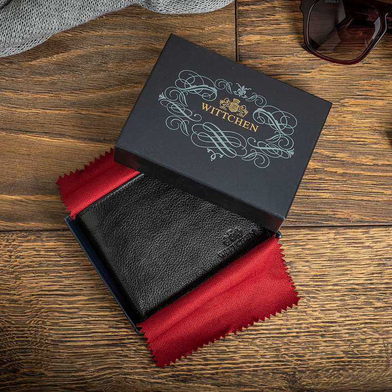 Portfel męski czarny Gadżet firmowy Prezent korporacyjny