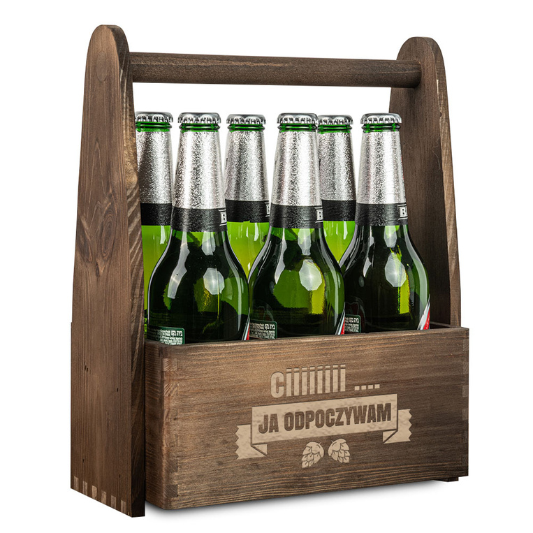 Nosidło drewniane na piwo z grawerem WINTAMINY + IMIĘ