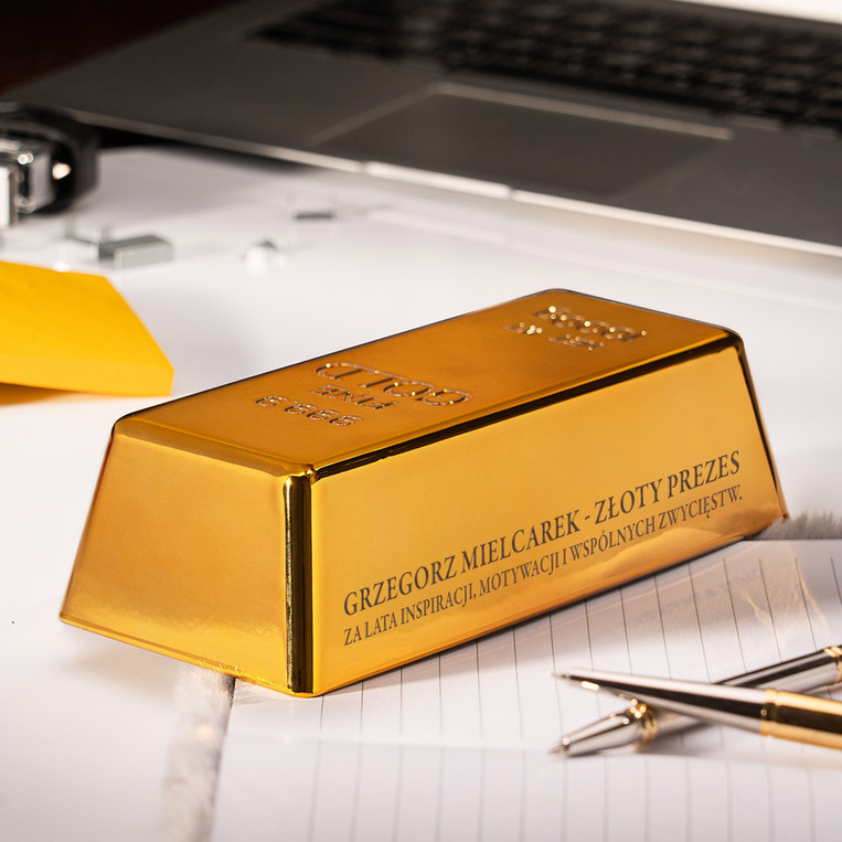 Sztabka złota z grawerem „Złoty Prezes” – PODZIĘKOWANIE DLA PREZESA