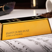 Sztabka złota z grawerem PREZENT NA „Złoty Jubileusz"