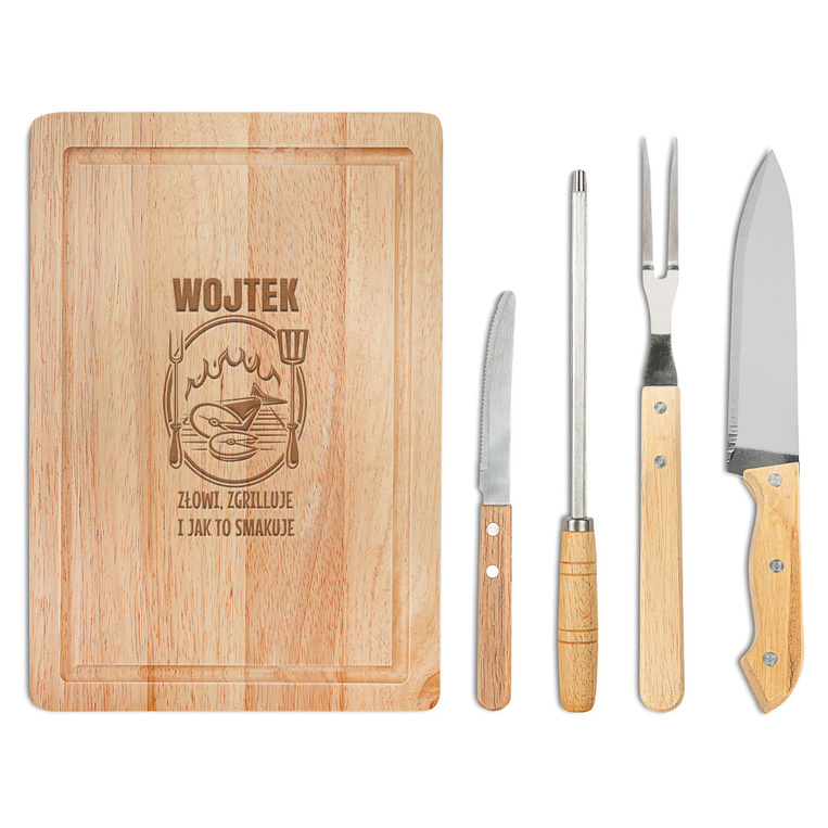 Zestaw do grilla z deską DLA WĘDKARZA AMATORA GRILLA