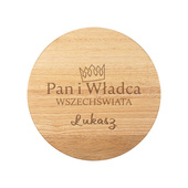 GRAWEROWANA deska do serów z nożami PAN I WŁADCA WSZECHŚWIATA + IMIĘ na IMIENINY URODZINY
