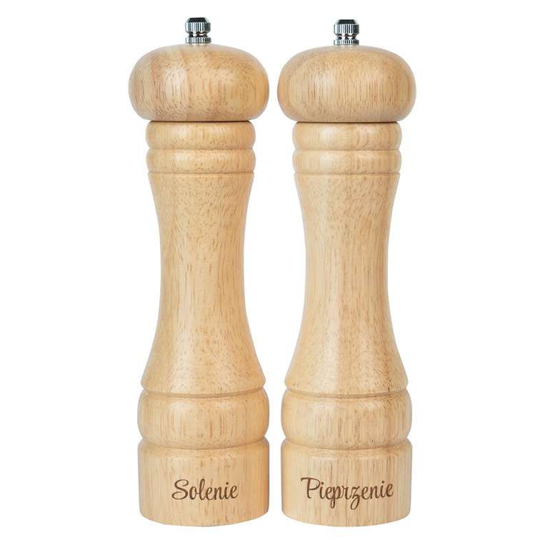 Młynek do soli i pieprzu z grawerem "Solenie" i "Pieprzenie"