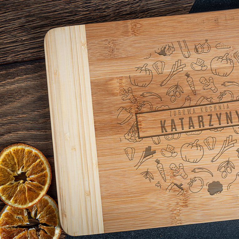 Deska do krojenia z TWOIM grawerem dla miłośnika ZDROWEJ KUCHNI