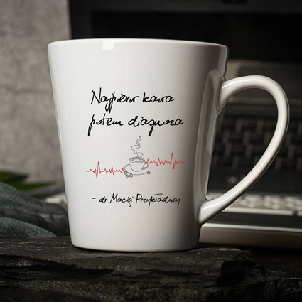 Kubek Latte z nadrukiem DLA LEKARZA na prezent